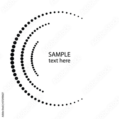 Halftone dots in circle form. Circular Music equalizer . Audio waves . Sound frequency . round logo . vector dotted frame . design element