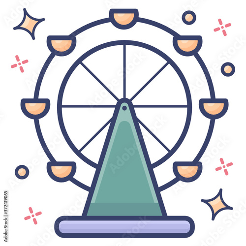 
Flat icon of london eye design vector 
