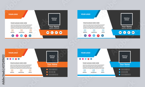 corporate modern email signature templates with an author photo place