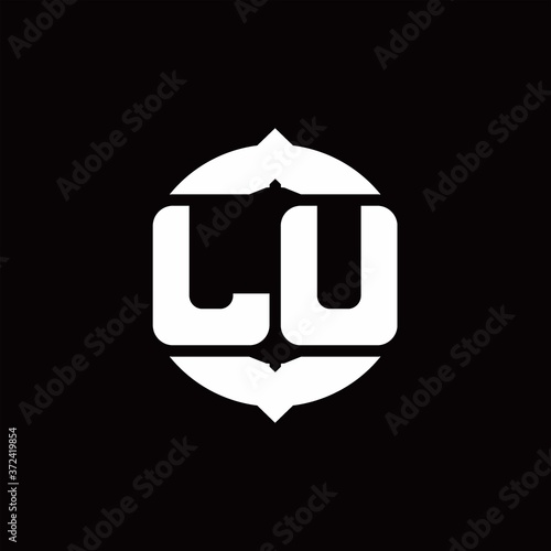 LU Logo monogram with upside down arrow design template