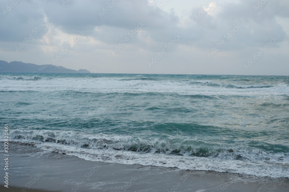 beautiful Mediterranean sea in a storm