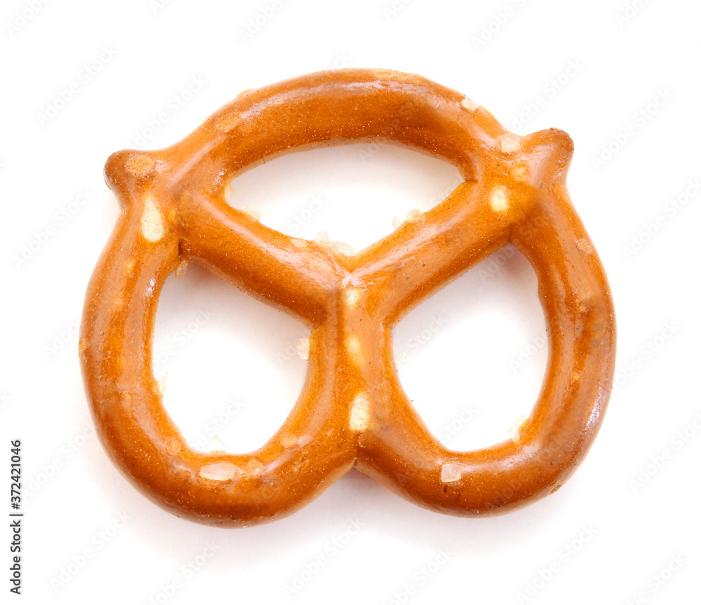 Single Pretzel Isolated on a White Background Single Pretzel Isolated on a White Background