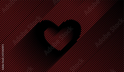 Abstract valentines day hearts vector line art design.