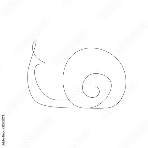 Snail animal silhouette line drawing. Vector illustration