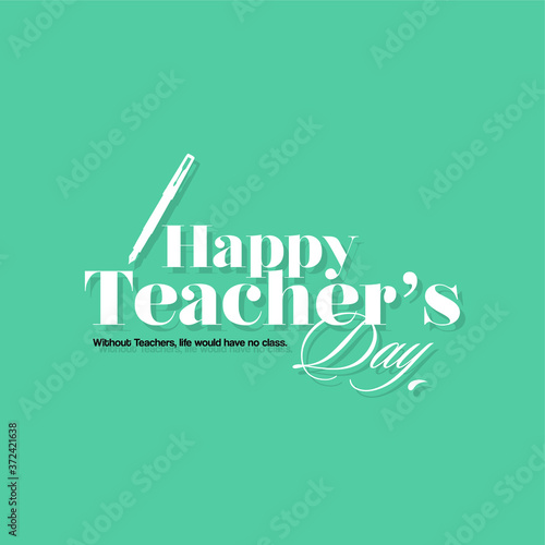 Happy Teacher's Day Banner - Typography