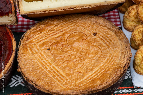 homemade Basque cake, urkiola, Bizcaya, basque country, spain photo