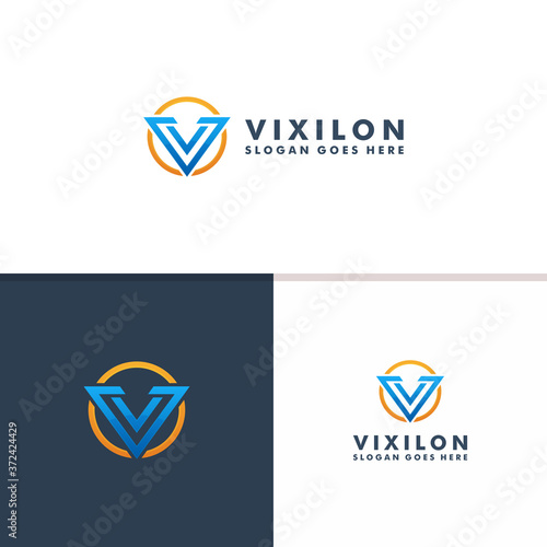 Letter V logo template. sport icon design vector logotype