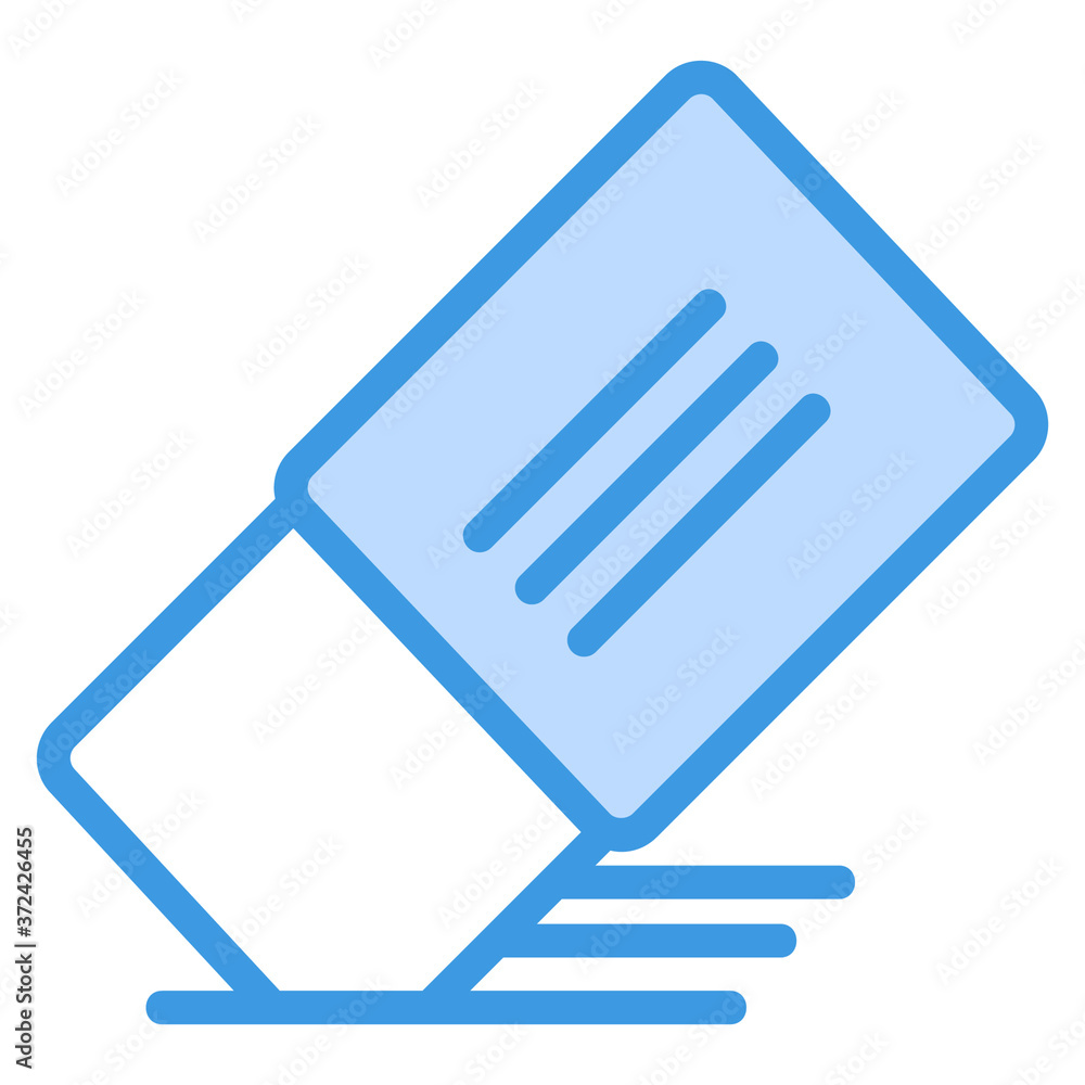Eraser icon vector illustration in blue style for any projects Eraser icon vector illustration in blue style for any projects