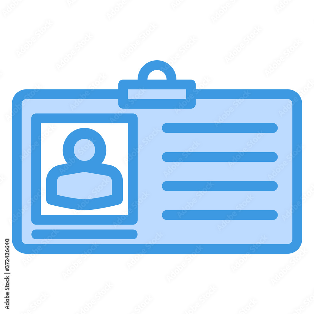 Student card icon vector illustration in blue style for any projects Student card icon vector illustration in blue style for any projects