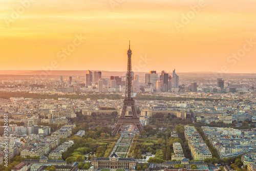 Aerial panoramic view of Paris skyline, France © f11photo
