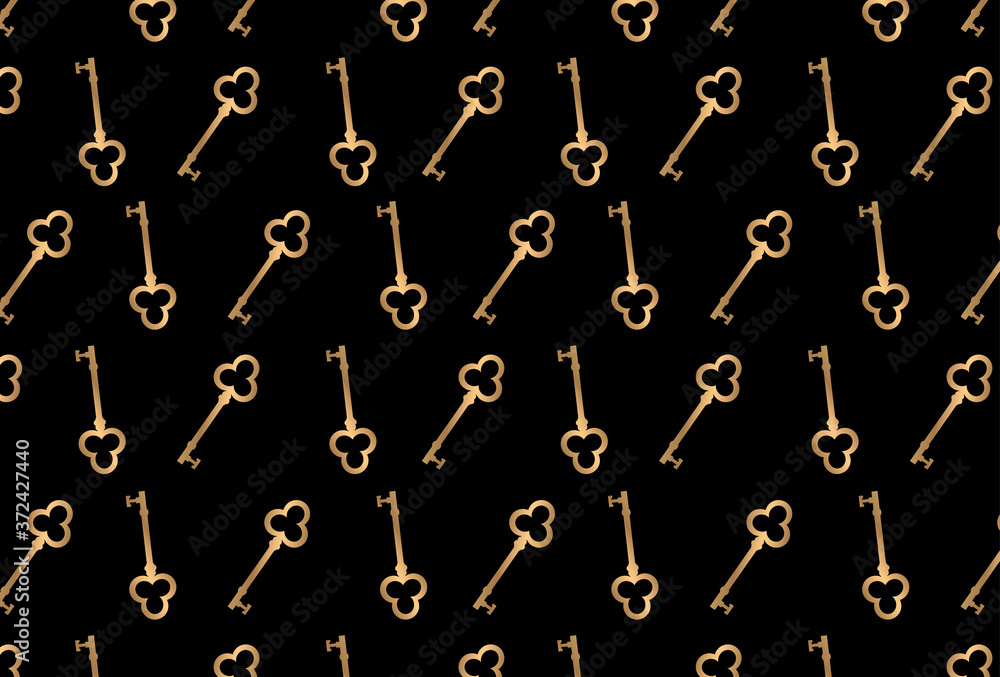 Gold key pattern. vector gold key pattern on black background. Gold key pattern. vector gold key pattern on black background.