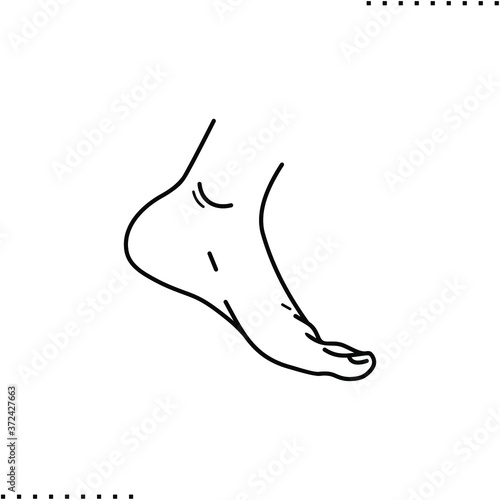 foot vector icon in outlines