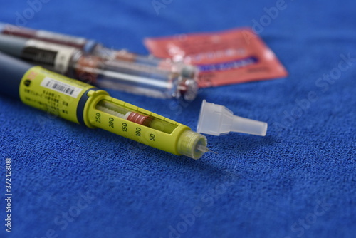 Diabetes treatment / Insulin injections to lower blood sugar levels.