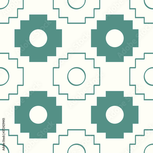 Seamless vector pattern with Inca Cross Chakana for your design photo