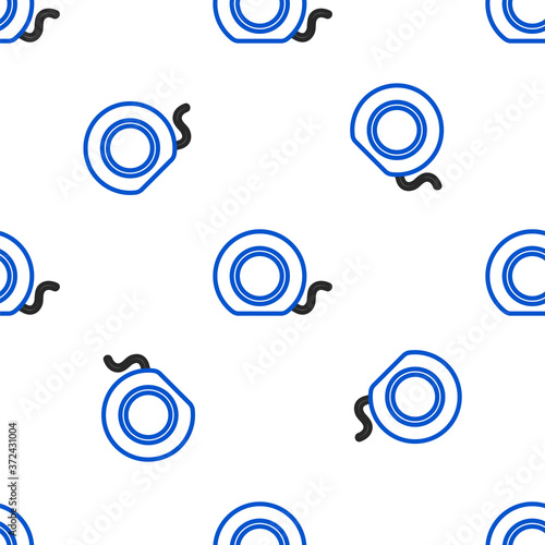 Line Dental floss icon isolated seamless pattern on white background. Colorful outline concept. Vector.