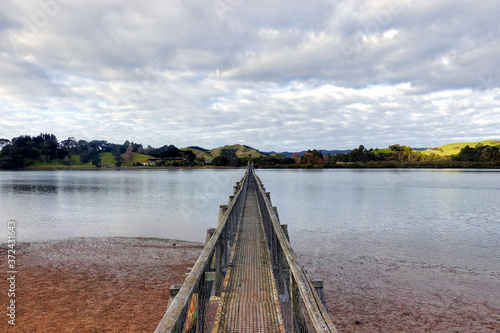 The Longest Footbridge in the Southern Hemisphere, at Whananaki, North Island, New Zealand
