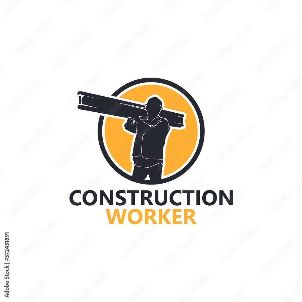 Construction Worker Logo Template Design Vector Construction Worker Logo Template Design Vector
