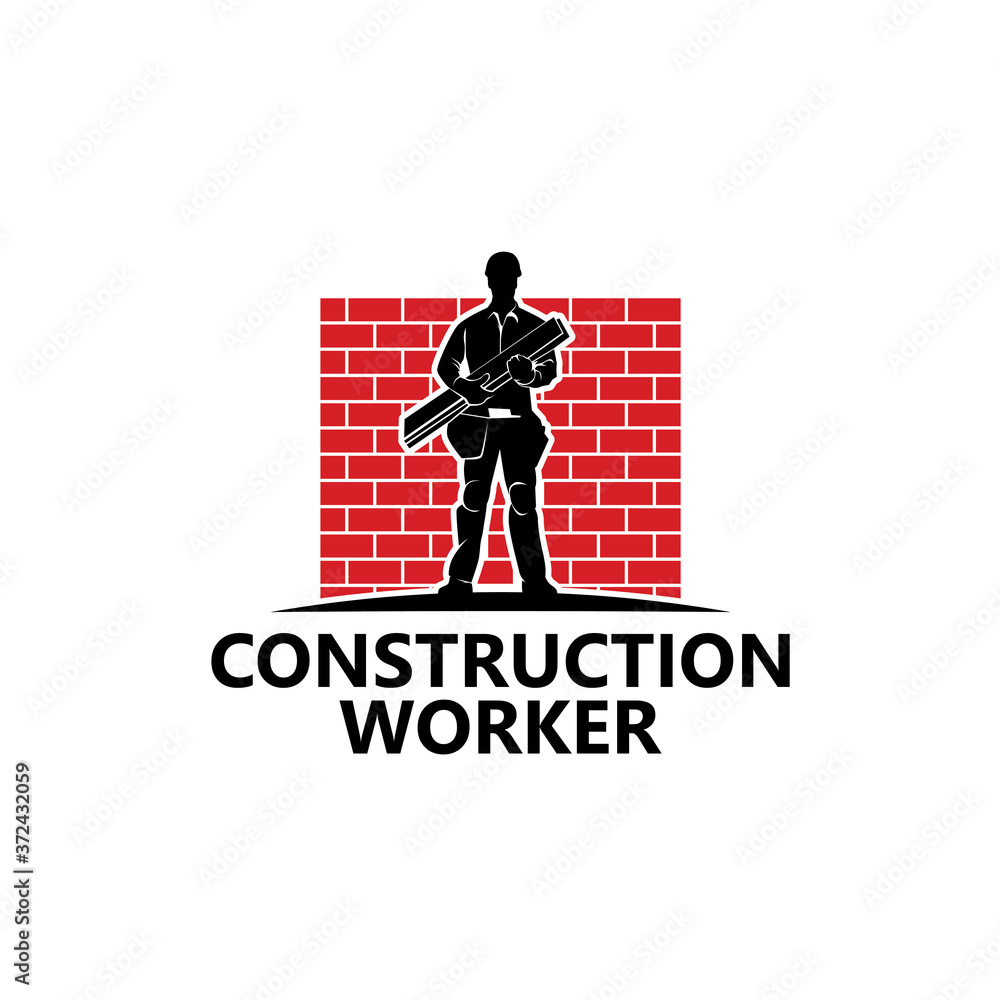 Construction Worker Logo Template Design Vector Construction Worker Logo Template Design Vector