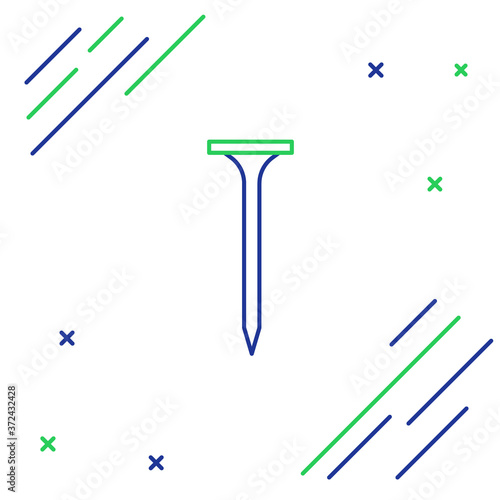 Line Metallic nail icon isolated on white background. Colorful outline concept. Vector.