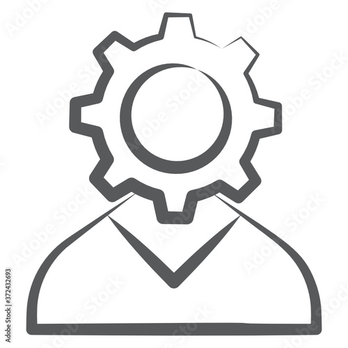 
Icon of business administrator in hand drawn design.
