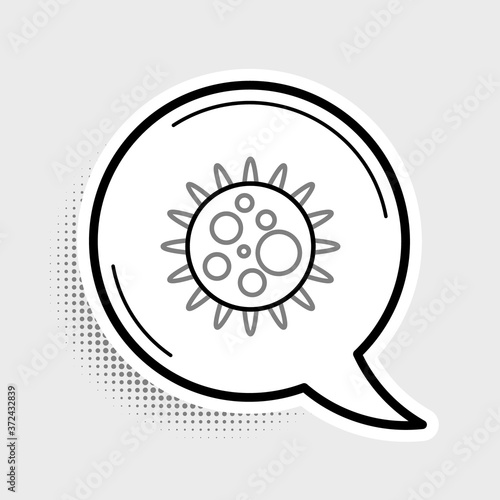 Line Virus icon isolated on grey background. Corona virus 2019-nCoV. Bacteria and germs, cell cancer, microbe, fungi. Colorful outline concept. Vector.