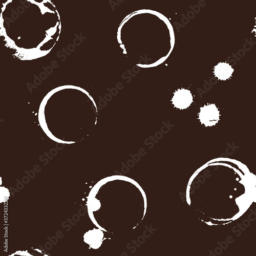 Cup or glass stains pattern. Grunge stains seamless background. Coffee. Wine. Water. Juice. Coffee or tea cup. Wine glass stain. Splatter. Splash. Drinks splash.