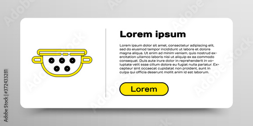 Line Kitchen colander icon isolated on white background. Cooking utensil. Cutlery sign. Colorful outline concept. Vector.