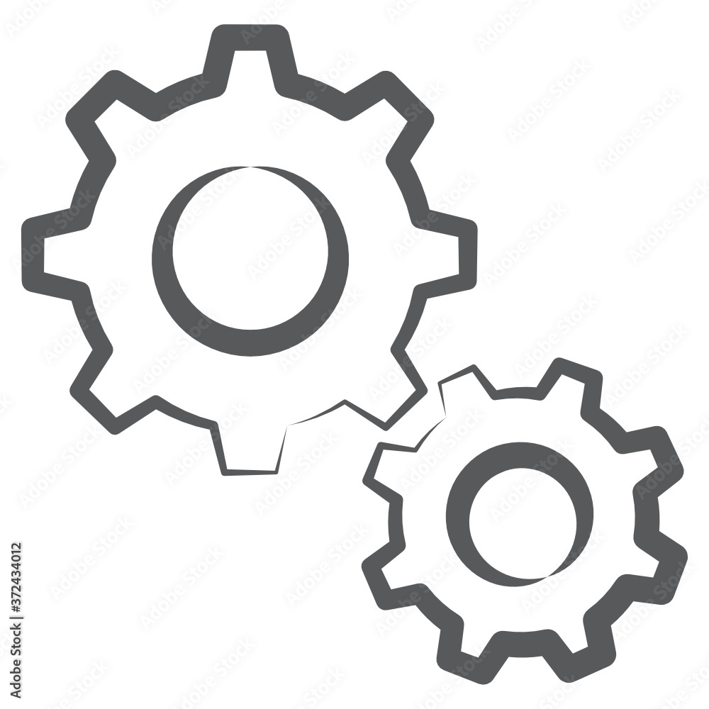 
Icon of repair in line design, gears or cog wheel 
