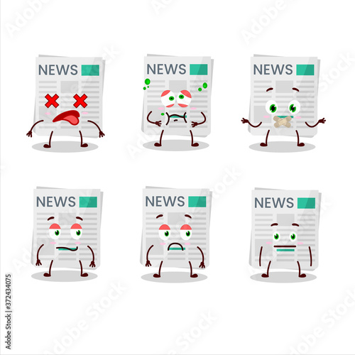 Medical payment cartoon character with nope expression