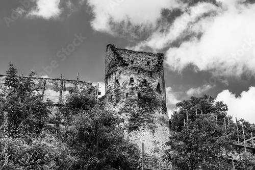 Peasant Citadel, ruins of the Saschiz fortress in Mures county, Transylvania, Romania photo