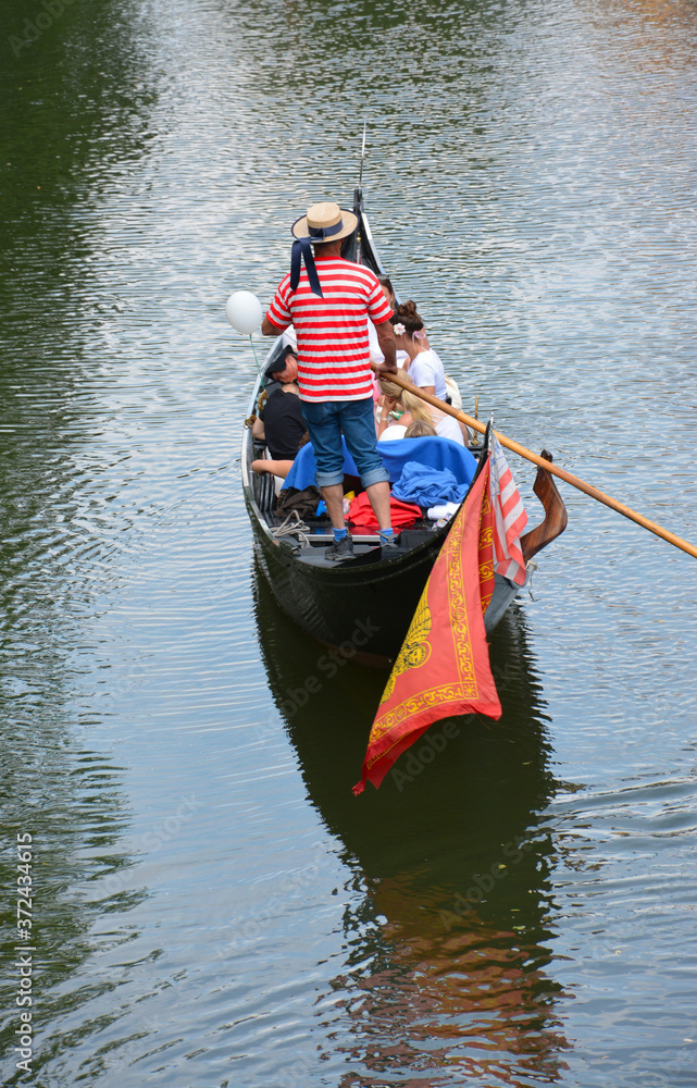 gondola on the river of Balberg, Germany gondola on the river of Balberg, Germany