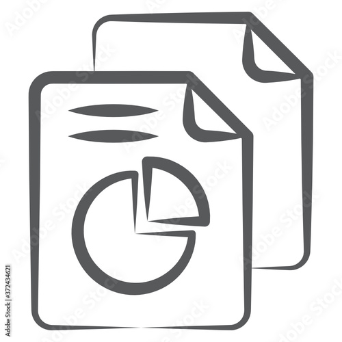 
A circular statistical graph, doodle style of pie chart icon
