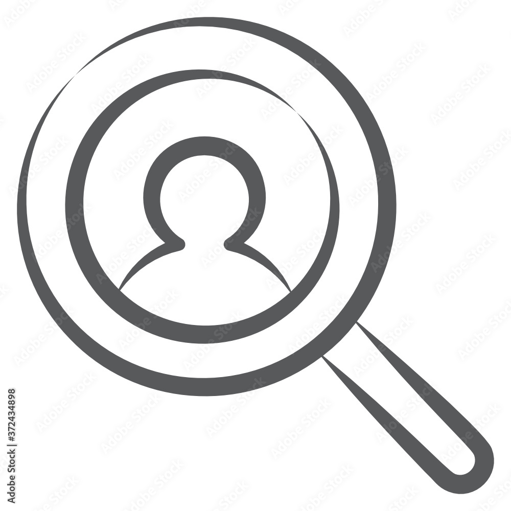 Avatar under magnifying glass, search candidate icon
Avatar under magnifying glass, search candidate icon