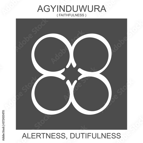 vector icon with african adinkra symbol Agyinduwura. Symbol of Alertness and Dutifulness