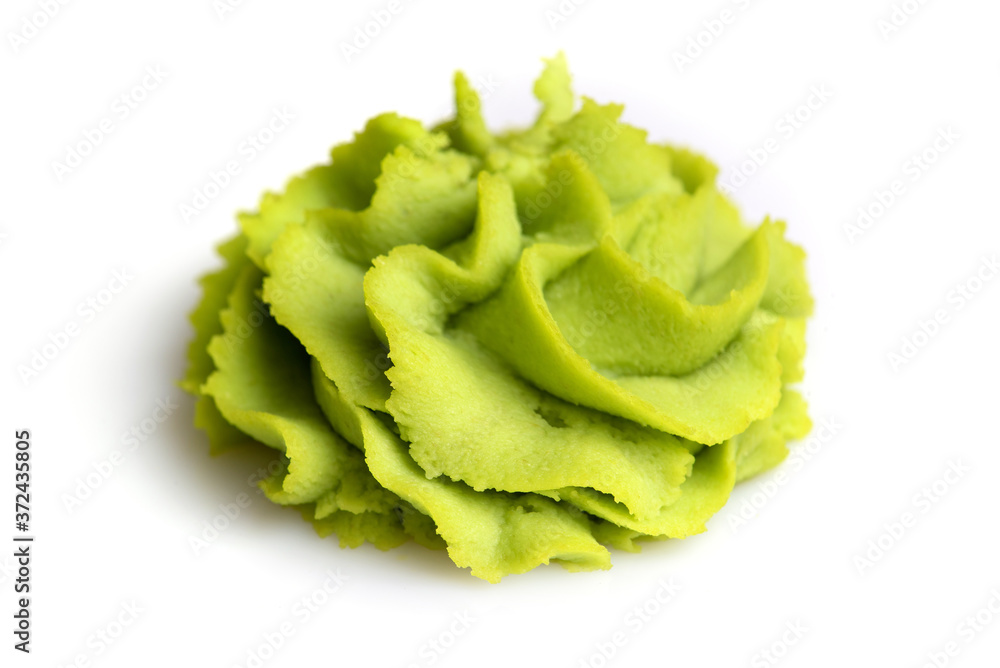 Wasabi portion on white background. Wasabi portion on white background.