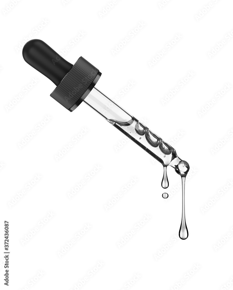 cosmetic pipette with a drop close up isolated on white background cosmetic pipette with a drop close up isolated on white background