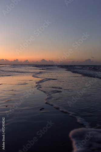 Soft focus images of Sunset ocean horizon, beautiful sky clouds sunset scenery