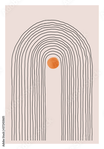 Trendy abstract aesthetic minimalist hand drawn contemporary background