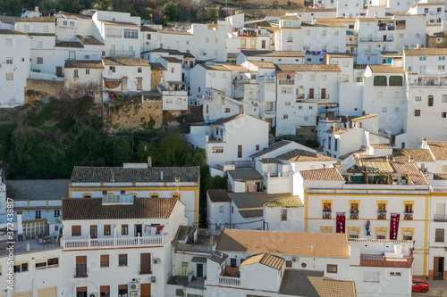 Aerial view of Setenil de las Bodegas town, in the province of Cadiz, Spain © Wirestock Exclusives