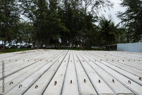 Several piles were arranged for the construction.