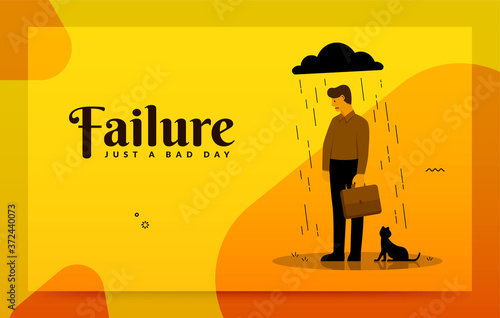 Failed and stressed businessman, concept of business failure