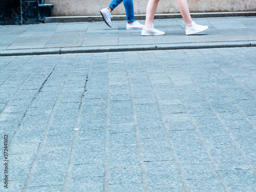 Human Foot in the steet of Cracow