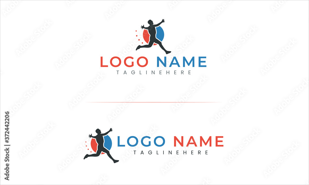 Company Logo Design - Man Logo Design - Character Logo Design - Run Logo Design - Health Logo Design