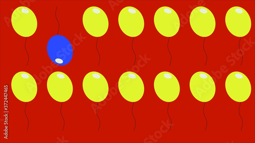 blue and yellow balloons
