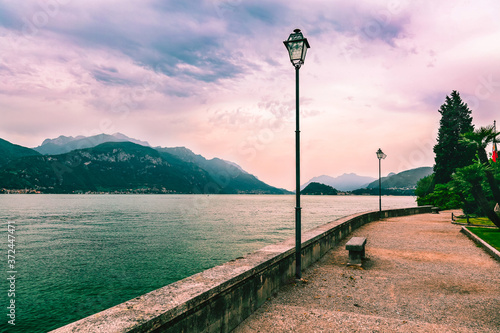 Beautiful embankment of Lake Como (Italian Lago di Como)