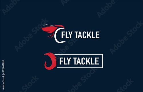 Fly tackle logo vector design