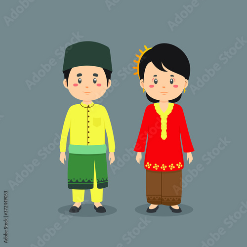 Character Wearing Malaysian Traditional Dress
