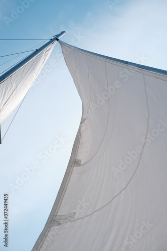 sail on a yacht in the sea against the blue sky