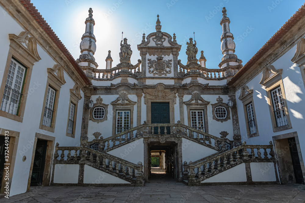View of the Solar de Mateus exterior building, iconic of the 18th century Portuguese baroque