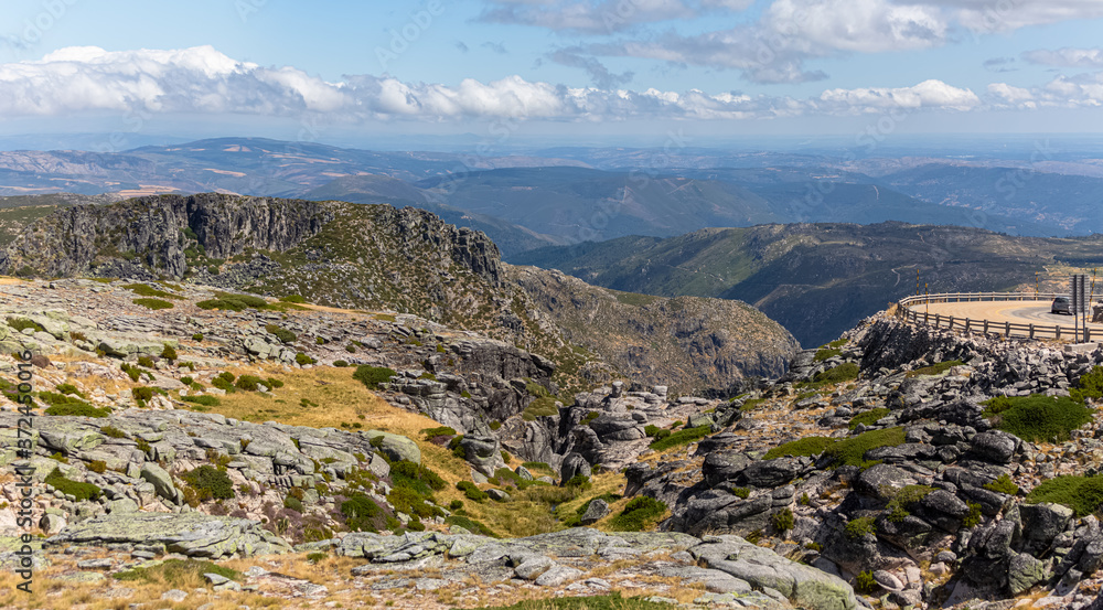 View from the top of the mountains of the Serra da Estrela natural park